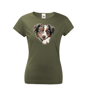 Dámské tričko  Australský ovčiak- tričko pre milovníkov psov