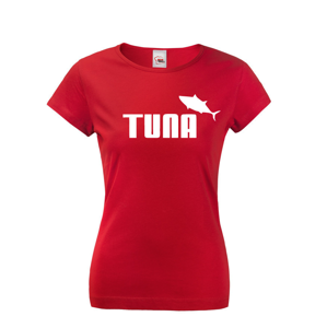 Dámské tričko s potiskem Tuna - parodie značky Puma