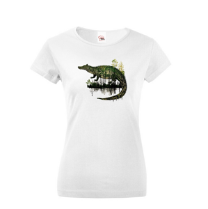 Dámské tričko s potlačou zvierat - Krokodíl