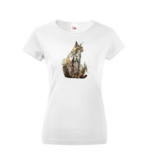 Dámské tričko s potlačou zvierat - Rys