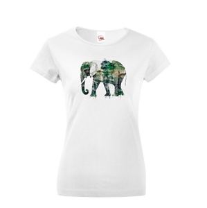 Dámské tričko s potlačou zvierat - Slon