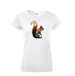 Dámské tričko s potlačou zvierat - Veverička