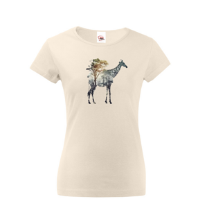 Dámské tričko s potlačou zvierat - Žirafa