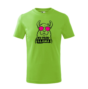 Detské tričko No Prob - LLama - veselá potlač s ešte veselšími farbami