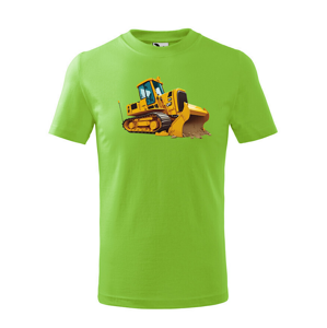 Dětské tričko s bagrem - krásný barevný motiv s plnými barvami