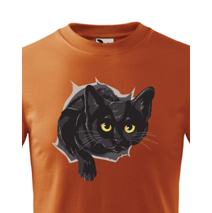 Detské tričko s čiernou mačkou - darček pre milovníkov mačiek