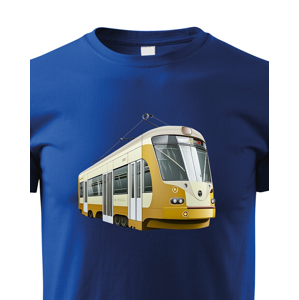 Dětské tričko s tramvají - krásný barevný motiv s plnými barvami