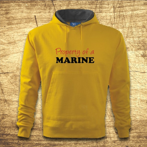 Mikina s kapucňou s motívom Property of a marine