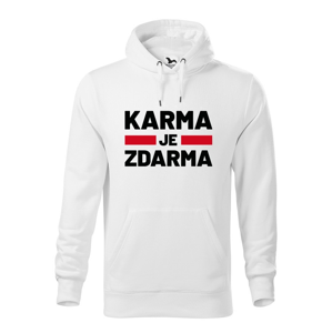 Pánská mikina s potlačou Karma je zdarma - motív pre drzých týpkov
