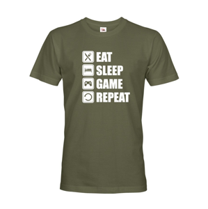 Pánske Geek/hráčske tričko EAT, SLEEP, GAME, REPEAT - dokonalý darček