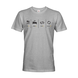 Pánske tričko IT Eat, sleep, code, repeat - pecka na tričko priamo do tvojho šatníka