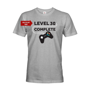 Pánské tričko k narodeninám - Level complete  s vekom na prianie