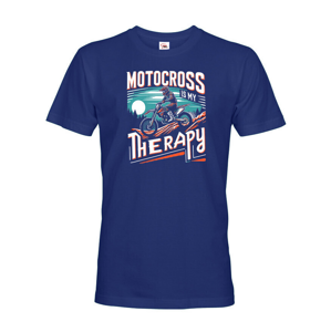 Pánské tričko Motocross is my therapy - tričko pre milovníkov motocrossu