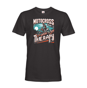 Pánské tričko Motocross is my therapy - tričko pre milovníkov motocrossu