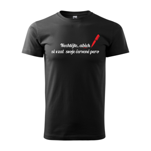 Pánské tričko pre učiteľa - Červené pero