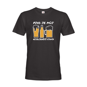 Pánske tričko s potlačou Pivo je vitamín - ideálny darček pre pivárov