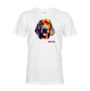 Pánské tričko s potlačou plemena Bloodhound s voliteľným menom