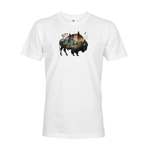 Pánské tričko s potlačou zvierat - Bizón