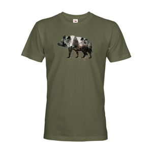Pánské tričko s potlačou zvierat - Diviak