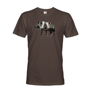 Pánské tričko s potlačou zvierat - Diviak
