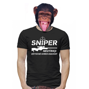 Pánske tričko Sniper - Neutekaj, zbytečně umrieš unavený - vysoká gramáž trička