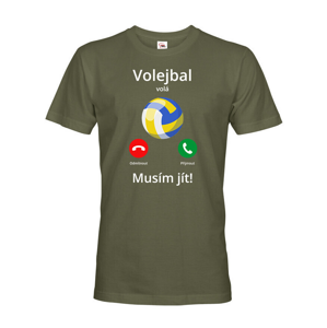 Pánské tričko Volejbal volá Musím ísť!  - skvelý darček pre milovníkov volejbalu