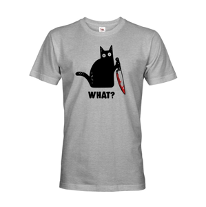 Pánské triko s kočkou What - ideální triko pro milovníky koček
