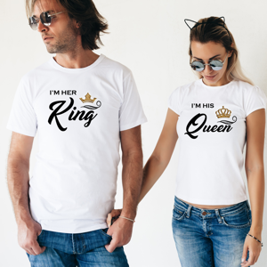Párové tričká Her King a His Queen -  skvelý darček nielen k Valentínu