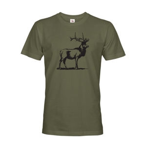 Poľovnícke tričko s potlačou s Jeleňom európskym