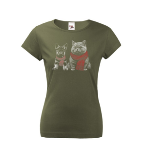 Roztomilé dámské tričko s potlačou psíka a mačky - skvelé detské tričko